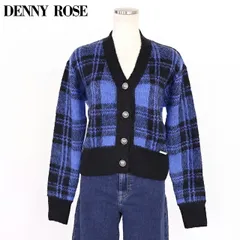 デニーローズ DENNY ROSE レディース 長袖カーディガン チェック柄Vネックカーディガン ブルー系  （サイズ/S）wd1114のサムネイル