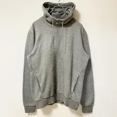 古着 used　PUMA プーマ　長袖ビッグロゴデザインパーカー　スウェットフーディ　グレー　カジュアル　前ポケット　Mサイズ