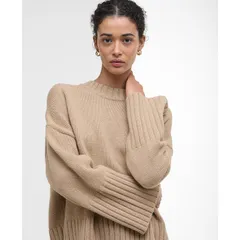 バブアー レディース アウター ニット・セーター クルーネック Barbour Sophia Crew Neck Jumper Pale Camel キャメルのサムネイル