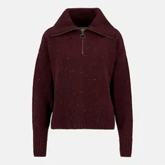 バブアー レディース アウター ニット・セーター ハーフジップ Barbour Lavensale Half Zip Jumper Black Cherry ブラックのサムネイル