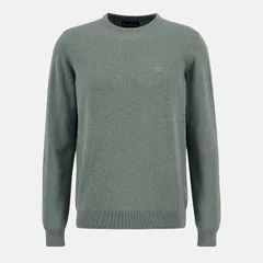 バブアー メンズ アウター ニット・セーター コットン Barbour Mens Crewneck Cotton Jumper Thyme SG14のサムネイル