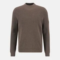 バブアー メンズ アウター ニット・セーター クルーネック Barbour International Crawley Crew Neck Jumper Brindle ST59のサムネイル