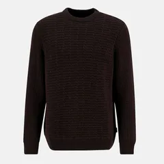 バブアー メンズ アウター ニット・セーター クルーネック Barbour Cleveland Crew Neck Jumper Dark Oak BR17のサムネイル