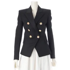 バルマン ウール ライオンボタン ブレザー テーラードジャケット 7763 129L ブラック 34【中古】