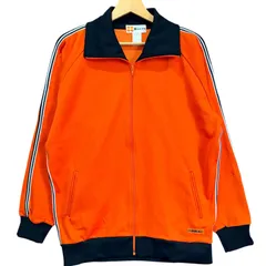 70s-80s Jelenk ジェレンク トラックジャケット ジャージ トレーニングウェア メンズO 古着 オレンジ ネイビー ライン入り 昭和レトロ【トラックジャケット】/ MS214