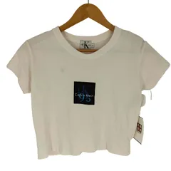 シーケーカルバンクライン ck Calvin Klein 90S 袖裾シングル ロゴプリント ショート丈 クルーネックTシャツ レディース import：M のサムネイル