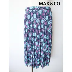 MAX＆CO　マックスアンドコー　フラワープリントプリーツスカート　花柄　L　 裏地あり　ウエストゴム　キレイめ 春夏　送料込み  6465800のサムネイル