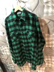 福岡出品 古着 L.L.Bean ヴィンテージ 長袖シャツ エルエルビーン 古着 ウール グリーン ブラック FK