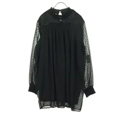 美品 ZARA ザラ 長袖 ワンピース Ｌ ブラック レディース 古着