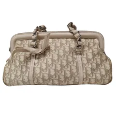 Christian Dior クリスチャン ディオール トロッター ロマンティック チェーン ハンドバッグ F ベージュ レディース