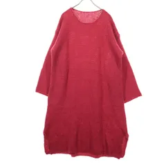 merlot メルロー 長袖 ロングニット ワンピース Ｆ レッド系 レディース 古着のサムネイル