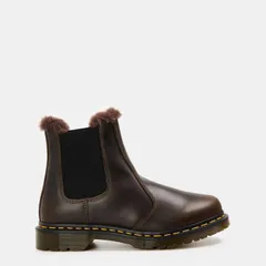 ドクターマーチン レディース シューズ ブーツ・レインブーツ チェルシーブーツ チェルシー ブーツ DR MARTENS 2976 Leonore Fur Lined Chelsea Boot Dark taupe トープ