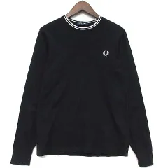フレッドペリー FRED PERRY ツインティップ ロングスリーブ Tシャツ カットソー 長袖 ワンポイント TWIN TIPPED LONG SLEEVE T-SHIRT M9602 ブラック 黒 Sのサムネイル