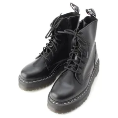 ドクターマーチン JADON レザー 8ホール ホワイトステッチ ショート ブーツ ブラック UK8【中古】