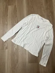 【221585】TOMMY JEANS トミージーンズ  長袖Tシャツ　ロンT　カットソー　ロゴ刺繍　コットン100％　S  ・ ホワイト