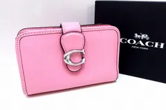 【215543】COACH コーチ  タビー ミディアム ウォレット 二つ折り財布 C金具 CA193 ピンク