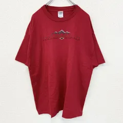 古着　used　DELTA PRO WEIGHT　半袖プリントTシャツ　クルーネック　レトロ　シティーボーイ　赤　XLサイズ