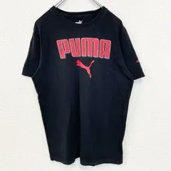 古着 used PUMA プーマ　半袖ビッグロゴプリントTシャツ　クルーネック　スポーツウェア　レトロ　黒　ブラック　Mサイズ
