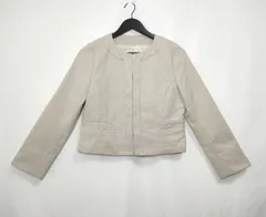【220923】Rope Picnic ロペピクニック  長袖　ノーカラー　ジャケット　裏地付き　サイズ38  ・ ベージュ