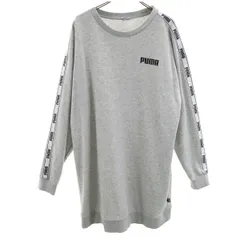 PUMA プーマ 長袖 スウェット ワンピース L グレー レディース 古着