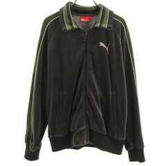 PUMA プーマ ベロア トラックジャケット M チャコール メンズ 古着