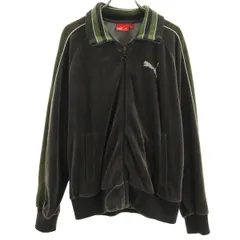 PUMA プーマ ベロア トラックジャケット M チャコール メンズ 古着