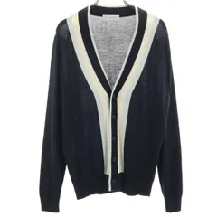 Ermenegildo Zegna エルメネジルドゼニア イタリア製 長袖 Vネック ニットカーディガン XS ネイビー メンズ 古着のサムネイル