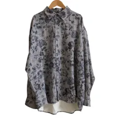 美品 HARE ハレ ローズプリント ロングスリーブ シャツ F グレー メンズ 古着 中古 USED