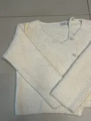 ジェイケイ Vネック アンゴラ ファー クロップド レディースニット デイリーウェア デートコーデ