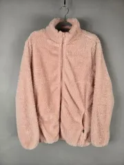 コージー ピンク 柔らかい ボア フリース ジップアップ ジャケット