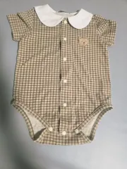 赤ちゃん クマ刺繍 ボディスーツ 80