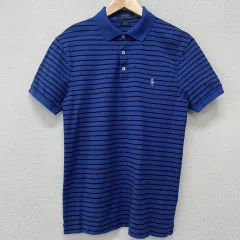 M 新モデル ポロ ラルフローレン メンズ スリムフィット ストライプ 半袖 カラーTシャツ N3197