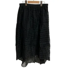 未使用 Theory セオリー シアーチェック ラウンドヘム ロングスカート サイズ4 ブラック  レディース 古着 中古 USED