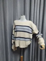 バイカラー ボートネック ニット