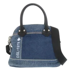 美品 ディーゼル DSL-1978 パッチワークデニム ブルー 2way ハンドバッグ 0972 青 DIESEL