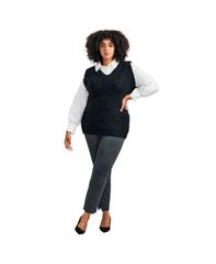 애비뉴 레이디스 하의 캐주얼 팬츠 AVENUE Womens Eva Split Detail Ponte Pant Charcoal 차콜