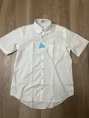 【223668】ORIHICA オリヒカ  ボタンダウンシャツ　半袖　胸ポケット　コットン100％　タグ付き　LL メンズ  ・ ホワイト