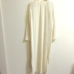 良品 Acka エーシーケーエー サイドスリット 袖スリット ロング プリーツワンピース Acka-H015 サイズ2 アイボリー レディース 古着 中古 USED