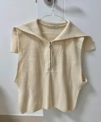 ニットベスト アイボリー free