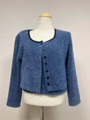ブルーニットトップス＆カーディガンセット サイズS