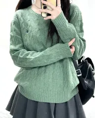 ポロ カシミアブレンド Matcha ケーブルニット