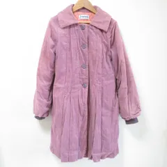 良品 クリーニング済 Jocomomola ホコモモラ シビラ コーデュロイ ミドル丈 タック ステンカラー パデッドコート 42 パープル レディース 古着 中古 USED