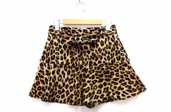 【216860】ZARA ザラ  レオパード ヒョウ柄 キュロットスカート  S ベージュ