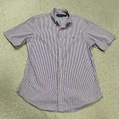 ポロラルフローレン ストライプ半袖シャツ L
