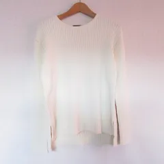 未使用 24AW PLST プラステ カラーミックス ボートネック セーター ロングスリーブ ニット プルオーバー S ホワイト レディース 古着 中古 USED