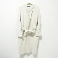 美品 Stunning Lure スタニングルアー ロング丈 ベルテッド ノーカラーガウンコート 1 ライトベージュ レディース 古着 中古 USED