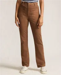 ランズエンド レディース ボトムス カジュアルパンツ ストレート コーデュロイ パンツ Lands End Womens Corduroy High Rise Rail Straight Leg Pants Maple toffee