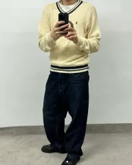 M polo Ralph Lauren Vネック コットンニット