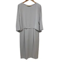 美品 グリーンレーベルリラクシング UNITED ARROWS ユナイテッドアローズ レイヤードワンピース サイズ36 ライトグレー レディース 古着 中古 USED