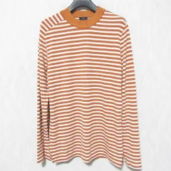 美品 23SS JOSEPF ジョセフ ボーダーリブニットカットソー KKJRSS0201 サイズM オレンジブラウン ホワイト レディース 古着 中古 USEDのサムネイル